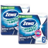 Pachet Prosoape de hartie Zewa Wisch&amp;amp;Weg Original Extra Long, 2 straturi, 4 role, 344 foi