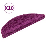 Cumpara ieftin Covorase scari, 10 buc., 56x17x3 cm, violet, semirotunde