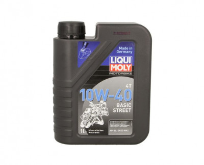 (PL) Ulei de motor 4T 4T Liqui Moly Basic Street SAE 10W40 1L SM JASO MA-2 MINERAL foto