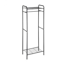 Stender pentru haine cu raft Sandra, Negru, 166 x 605 x 38 cm