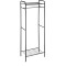 Stender pentru haine cu raft Sandra, Negru, 166 x 605 x 38 cm
