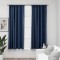 vidaXL Draperii opace aspect in, cu c&acirc;rlige 2 buc. albastru 140x175 cm