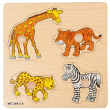Puzzle cu piese mari Animale din Africa - Educo, Heutink