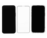 Husa transparenta tip Bumper + Folie de sticla securizata, full cover, duritate 9H, pentru iPhone 13 Mini, Neagra