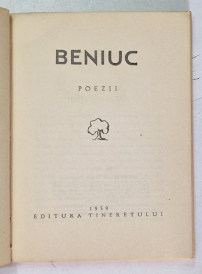 MIHAI BENIUC , COLECTIA &amp;#039;&amp;#039; CELE MAI FRUMOASE POEZII &amp;#039;&amp;#039; NR. 17 , 1959, FORMAT REDUS foto