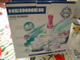 Mixer vertical Heinner Delice HB-600, 600W, 0.7L, 2 viteze, Rosu Alb, Blender de mana, accesoriu tocator, tel