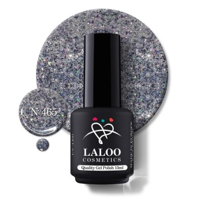 &amp;Nu;&amp;omicron;.465 Steel Glitter w/ green sequin | Laloo gel polish 15ml foto