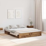Cumpara ieftin Cadru de pat cu depozitare cu sertar cu headboard Lemn vechi 150 x 200 cm