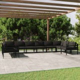 Gossi set mobilier de gradina cu perne, 10 piese, antracit, aluminiu