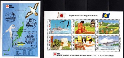 PALAU 1991, Fauna, aviatie, serie neuzata, MNH foto