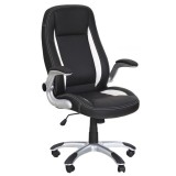 Scaun directorial piele ecologica, HM SATURN, negru