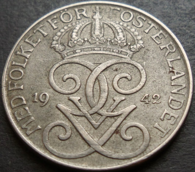 Moneda istorica 5 ORE - SUEDIA, anul 1942 *cod 3009 = excelenta foto