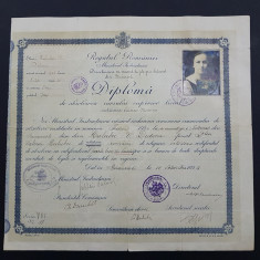 Diploma 1924 Scoala de fete din Bucuresti