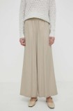 Drykorn pantaloni CEILING femei, culoarea bej, lat, high waist, 130005 80758