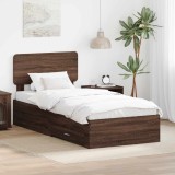 Cumpara ieftin Cadru de pat cu sertar Stejar inchis 75 x 190 cm Lemn prelucrat