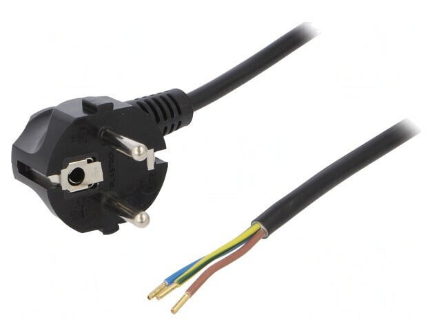 Cablu Electric 3x1mm2 PVC 5m Negru 16A 250V