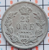 1022 Suedia 25 ore 1855 Oscar I (1844-1859) km 684 argint, Europa