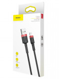 Cablu Baseus Cafule Cablu Din Nailon Durabil USB / Lightning QC3.0 1,5A 2M Negru-Rosu CALKLF-C19