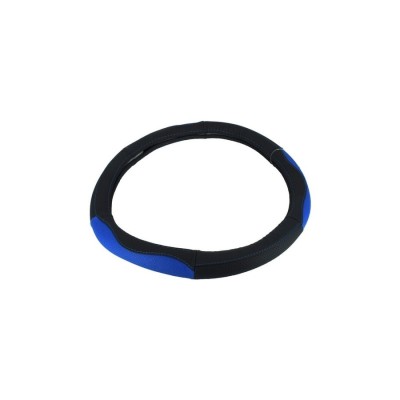 Husa volan piele cu gaurele Marime -M culoare negru+albastru Cod: K436 foto