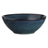 Bol Ceramic Glaze, Capacitate 0,5L, Culoare Albastru Negru, Diametru 16cm, &Icirc;nălțime 6cm, Potrivit pentru Mașina de Spălat Vase și Cuptorul cu Micround, Oem
