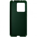 Husa spate policarbonat aspect Carbon verde cu negru pentru Xiaomi Redmi Note 13 4G