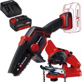 Einhell GE-PS 18/15 Li BL PXC + Starter Kit + GC-CS 85 E - Drujba 15.8 cm 4.8 m/s + Set 1 acumulator si incarcator Li-Ion 18 V 4 Ah + Masina de ascuti