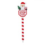 Semn Lemn Crăciun Santa Stop Here, Multicolor, 35 cm, Oem