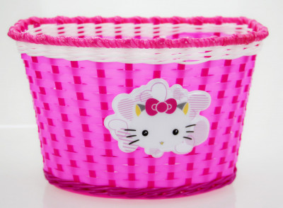 Cos biciclete copii HL-BS02-Kitty pentru roti 16&amp;quot;, material plastic, culoare roz PB Cod:A647 foto