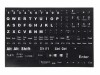 Litere autocolante pentru tastatura PC, laptop, Active, taste numerice incluse, fond negru, layout standard engleza US qwerty, rezistente la apa, core