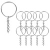 Breloc metalic cu lant, metal nichelat rezistent, pentru accesorii si proiecte DIY, 10 bucati