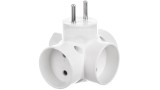 R-43 Conector AC supply splitter Layout 2P Type round flat white TIMEX-ELEKTRO, TIMEX ELEKTRO