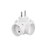R-43 Conector AC supply splitter Layout 2P Type round flat white TIMEX-ELEKTRO