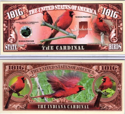 !!! SUA = FANTASY NOTE (TJ6) = INDIANA , THE CARDINAL - 2017 - UNC foto