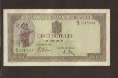 ROMANIA 500 LEI 22 iulie 1941 FILIGRAN ORIZONTAL + FILIGRAN VERTICAL UNC foto