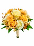 Buchet mic personalizabil cu trandafiri, floarea miresei si cires (Somon, Multicolor), Eventissimi&reg;