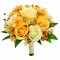 Buchet mic personalizabil cu trandafiri, floarea miresei si cires (Somon, Multicolor)