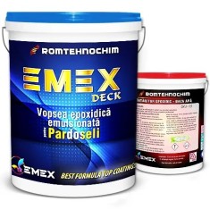 Pachet Vopsea Epoxidica Emulsionata Pardoseli "Emex Deck" - Rosu - Bid. 4 Kg + Intaritor 4 Kg