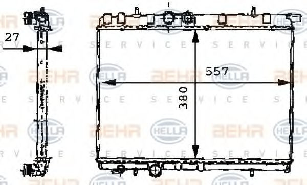 Radiator, racire motor PEUGEOT 206 CC (2D) (2000 - 2016) HELLA 8MK 376 717-531