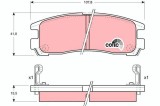 Set placute frana disc Chrysler Sebring; Mitsubishi 3000 GT, Eclipse I, Eclipse II, Eclipse IV, Galant IX, Galant VII, Galant Viii, 41x107.8x15.5mm,