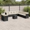 Gossi set canapele de gradina, 12 piese, cu perne, negru, poliratan