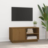 Cumpara ieftin Comodă TV, maro miere, 80x35x40,5 cm, lemn masiv de pin