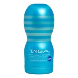 Masturbator manual TENGA Deep Throat Cup Cool, pentru simulare orală realistă, cu efect ușor de răcire, albastru