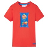 Tricou pentru copii cu maneci scurte, rosu, 116 GartenMobel Dekor, vidaXL