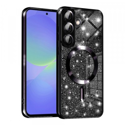 Husa MagSafe pentru Samsung Galaxy A56 A566 / A36 A366, Techsuit, Luxury Glitter, Neagra foto
