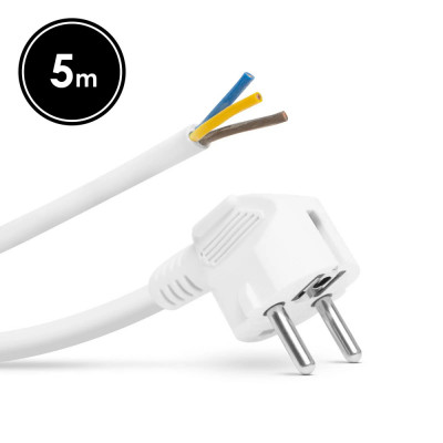 Cablu de retea montabil, de 5 metri - 3 x 1,5 mm&amp;sup2; - alb foto