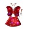 Costum Fluturas cu Aripi Modelabile Luminoase pentru Copii, Cyrax, Fusta din Tul cu Lumini, Bagheta si Bentita, 4 piese, Pentru Halloween, Roleplay, C