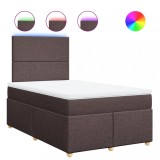 Cumpara ieftin Pat box spring cu saltea, maro inchis, 120x200 cm, textil