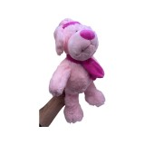 Catel roz din plus catifelat cu fular ciclam 40cm