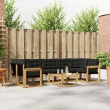 vidaXL Set de canapele de exterior cu pernă 8 pcs Alb și negru 3389302