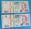 Bancnota Lot x 2 serie consecutiva 1000 Lei 1993 in stare foarte buna